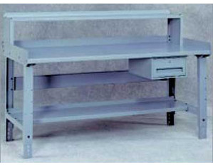 Tennsco Compressed Wood Top Workbench with Raiser