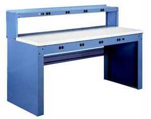 Tennsco Electronic Compressed Wood Top Workbench with Outlet Panel