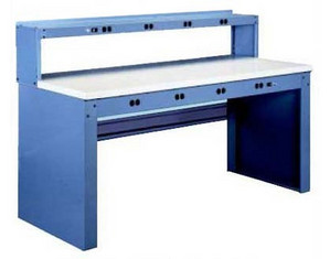 Tennsco Electronic Steel Top Workbench with Outlet Panel