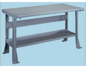 Tennsco Hardwood Top Workbench with Shelf