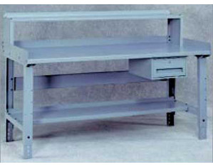 Tennsco Plastic Laminate Top Workbench with Raiser
