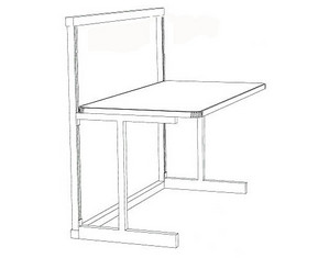 Production Basics C-LEG Series Tall Frame Workstation