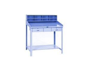 Pucel-Grizzly Extra Wide Shop Desk with Riser Shelf
