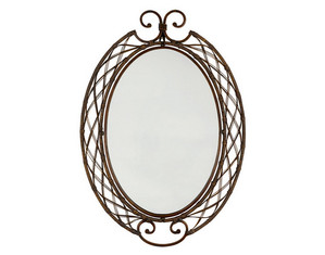Cal Lighting Oval Wicker Hanging Decorative Wall Mirror - Fast FREE FedEx Shipping!