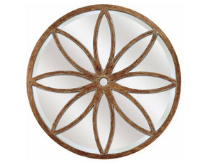 Paragon Picture Gallery Aged Round Petal Motif Beveled Decorative Wall Mirror