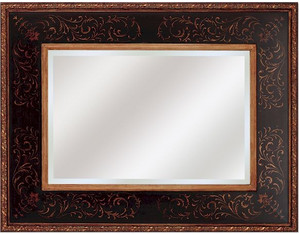 Paragon Picture Gallery Aged Wood Finish Normandy Beveled Decorative Wall Mirror - Fast FREE FedEx Shipping!