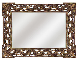 Paragon Picture Gallery Rococo Antique Gold Beveled Decorative Wall Mirror