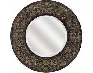 Paragon Picture Gallery Round Floral Creation Beveled Decorative Wall Mirror - Fast FREE FedEx Shipping!