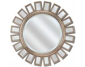 Paragon Picture Gallery Round Metro Silver Beveled Decorative Wall Mirror