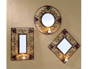 SEI Three Piece Votive Mirror