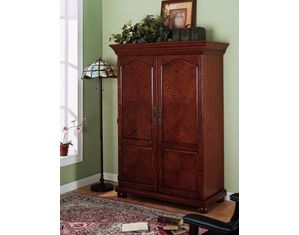 Sunrise Home Furnishings Butterfly Panel Traditional Oak Computer Armoire