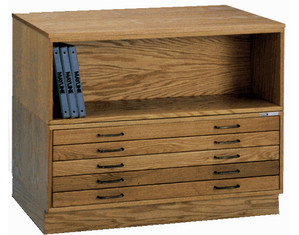 Mayline Group 5 Drawer Wood Plan File Cabinet for 30 x 42 inch Sheets - FREE Inside Delivery!