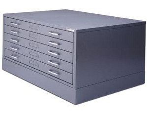 Mayline Group Museum Plan 5 Drawer File Cabinet for 24 x 36 inch Sheets - FREE Inside Delivery!