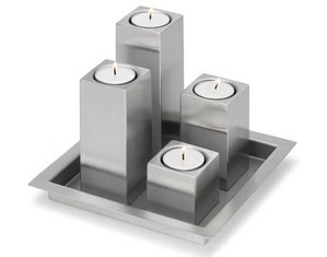 Blomus Edo 5 Piece Square Tealight Holder Set Candelabra - Fast FREE FedEx Shipping!