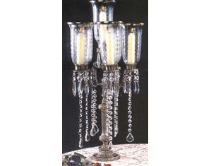 Stetson Candelabra with Crystals and 5 Globes