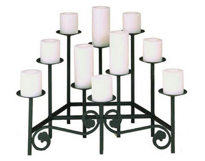 Adams 10 Candles (disco) Fireplace Candelabra - Fast FREE FedEx Shipping!