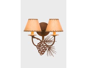 Steel Partners Sconce - Double - Pinecone