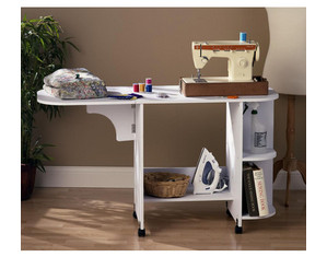 SEI White Folding Sewing Table