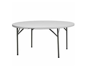 Flash Furniture 60 Inch Granite White Round Plastic Folding Table