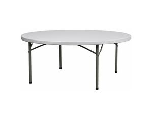 Flash Furniture 72 Inch Granite White Round Plastic Folding Table