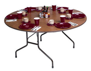 Correll 29 inch Standard Height Round Melamine Top Folding Table - Fast FREE FedEx Shipping!