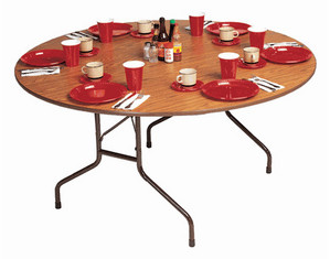 Correll 3/4 inch Thick Top Round High Pressure Folding Table - Fast FREE FedEx Shipping!