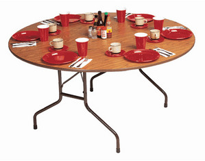Correll 5/8 inch Thick Top Round High Pressure Folding Table