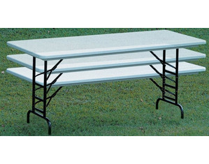 Correll Adjustable Height Blow Molded Folding Table - Fast FREE FedEx Shipping!