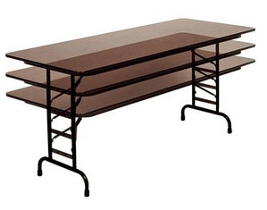 Correll Adjustable Height Solid Plywood Folding Table - Fast FREE FedEx Shipping!