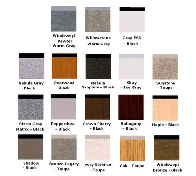 Available Top and T-Mold Colors