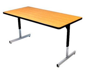 Allied Particle Board Adjustable Pedstal Classroom Activity Table - FREE Inside Delivery!