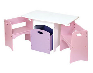 Kidkraft White Table with Pastel Benches - Fast FREE FedEx Shipping!