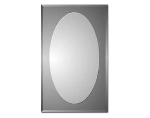 Zaca Procyon Polished Plain Oval on Beveled Smoke Tint Medicine Cabinet - Fast FREE FedEx Shipping!