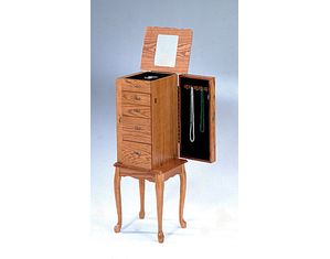 Bernards Furniture Small Jewelry Armoire in Oak Finish