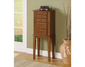 Coaster Company Jewelry Armoire in Nut Brown