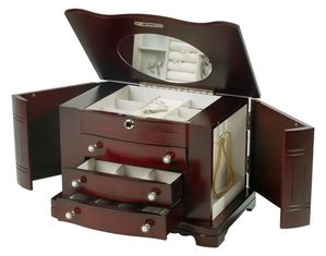 Mele Cherry 3 Drawers Jewelry Armoire