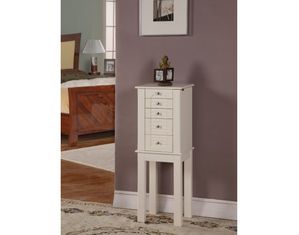 Nathan Direct Winnipeg White 5 Drawer Jewelry Armoire