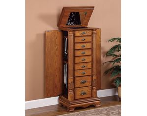 Powell 471 Nostalgic Oak Jewelry Armoire