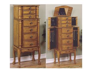 Powell Woodland Oak Overpacked Jewelry Armoire - FREE Delivery!