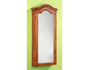 Powell Antique Oak Wall Jewelry Armoire with Mirror