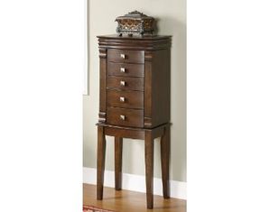 Powell Transitional Walnut Jewelry Armoire