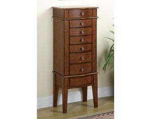 Powell Warm Cherry Jewelry Armoire with Lift Off Jewelry Box