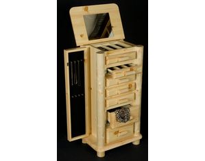 Viking Log Furniture Wilderness Jewelry Chest - FREE Inside Delivery!
