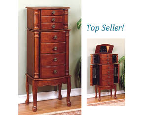 Powell Classic Cherry Overpacked Jewelry Armoire