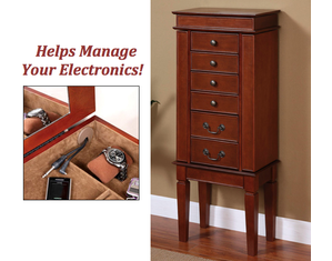Powell Walnut Jewelry Armoire - FREE Shipping!
