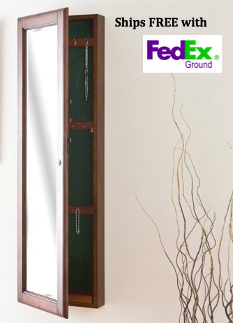 SEI Wall Mount Jewelry Mirror - Fast FREE FedEx Shipping! image