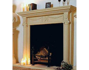 Classic Home Elements Adam Limestone Mantel Fireplace Surround - FREE Inside Delivery!