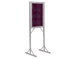 Marsh Industries Double Pedestal Enclosed Freestanding Bulletin Board