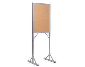 Marsh Industries Double Pedestal Open Face Freestanding Bulletin Board