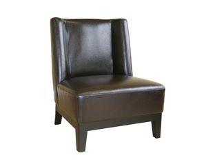 Baxton Studio Dark Brown Leather Club Chair A-179-J001-Brown
